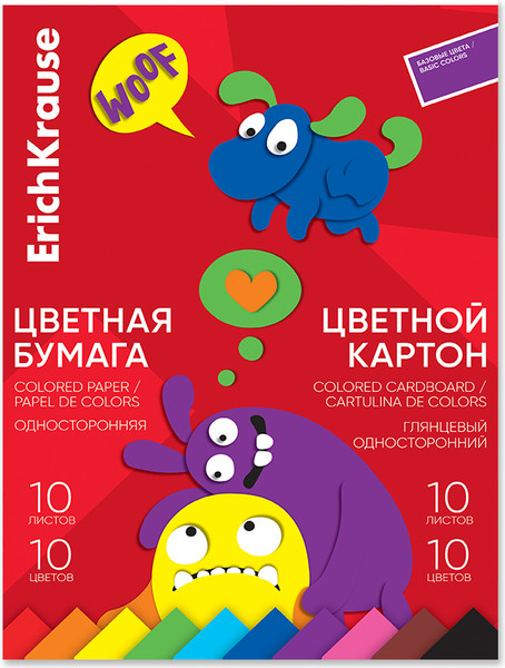 Изображение товара Набор цветной бумаги и картона Erich Krause Jolly Friends / 63633 (20л)