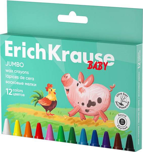 Изображение товара Восковые мелки Erich Krause Baby Jumbo / 62943 (12цв)
