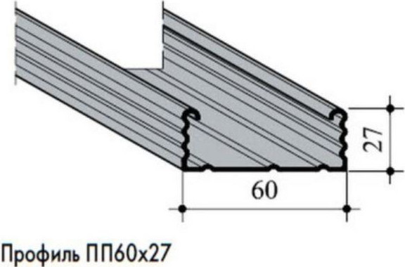 Изображение товара Профили для гипсокартона ГлобалМетСнаб Потолочный ПП 60-27-3000мм (0.45мм)