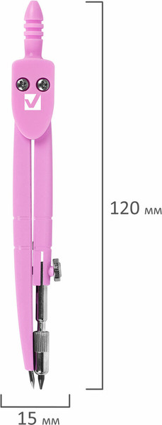 Изображение товара Циркуль Brauberg Geometry / 210700 (пастельный розовый)