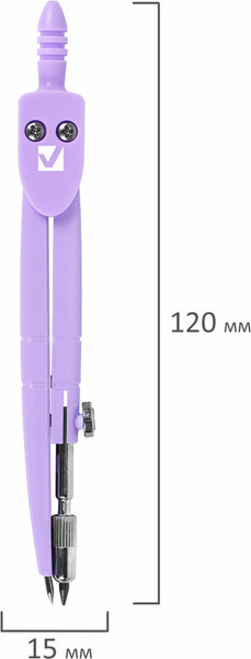 Изображение товара Циркуль Brauberg Geometry / 210698 (пастельный фиолетовый)