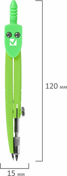 Изображение товара Циркуль Brauberg Geometry / 210699 (пастельной зеленый)