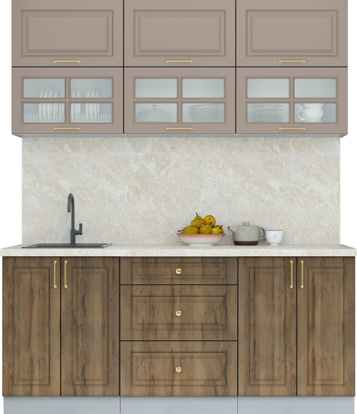 Изображение товара Кухонный гарнитур Интерлиния Мила Шато 1.8Б (луна/дуб вотан/опал светлый)