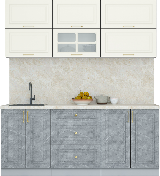 Изображение товара Кухонный гарнитур Интерлиния Мила Шато 1.9Б (белый/керамика/опал светлый)