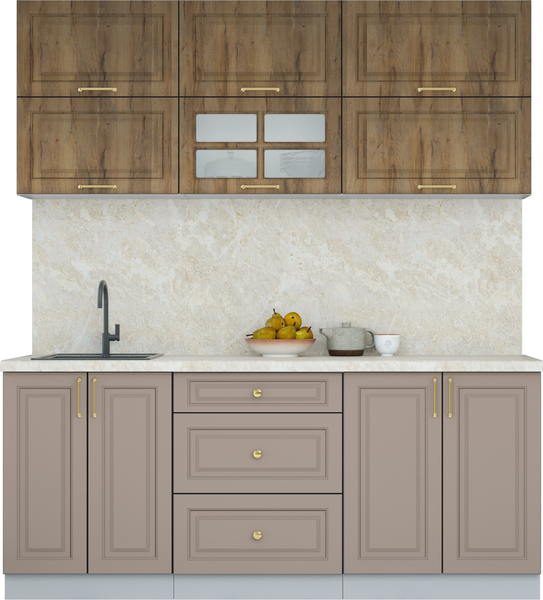 Изображение товара Кухонный гарнитур Интерлиния Мила Шато 1.9Б (дуб вотан/луна/опал светлый)