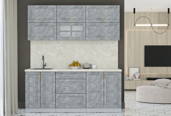 Изображение товара Кухонный гарнитур Интерлиния Мила Шато 1.9Б (керамика/керамика/опал светлый)