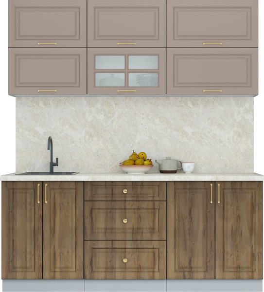 Изображение товара Кухонный гарнитур Интерлиния Мила Шато 1.9Б (луна/дуб вотан/опал светлый)