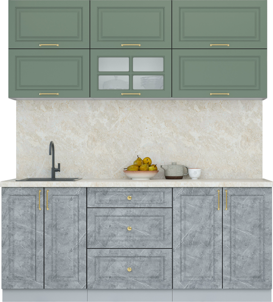 Изображение товара Кухонный гарнитур Интерлиния Мила Шато 1.9Б (мята/керамика/опал светлый)