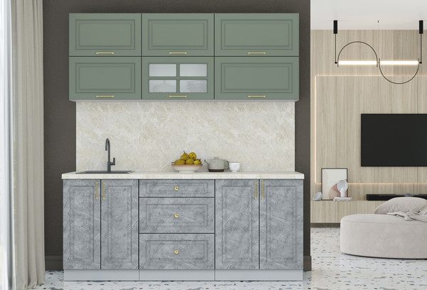 Изображение товара Кухонный гарнитур Интерлиния Мила Шато 1.9Б (мята/керамика/опал светлый)