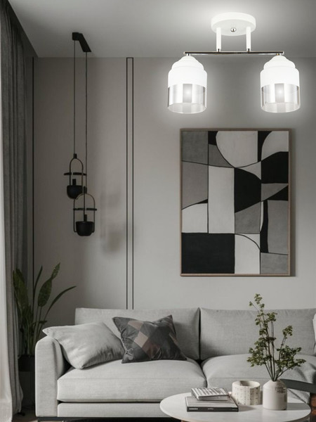 Изображение товара Потолочный светильник Aitin-Pro НПБ 02-2x60-101 / 6197/2 (белый/хром)