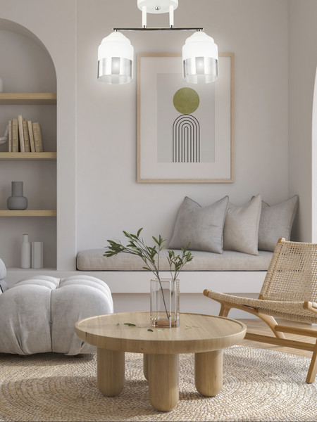 Изображение товара Потолочный светильник Aitin-Pro НПБ 02-2x60-101 / 6197/2 (белый/хром)