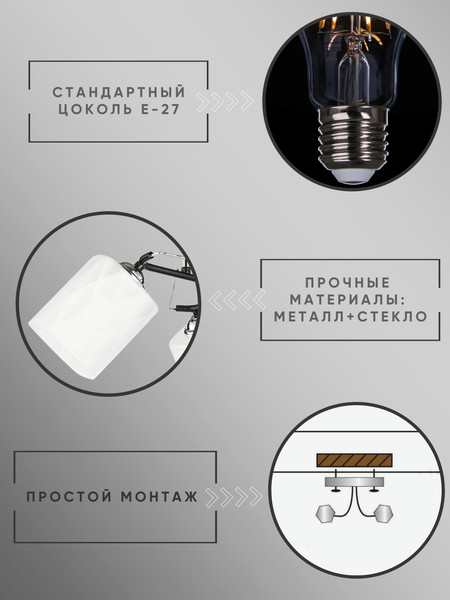 Изображение товара Люстра Aitin-Pro НПБ 02-3x60-101 / 6200/3 (черный/хром)
