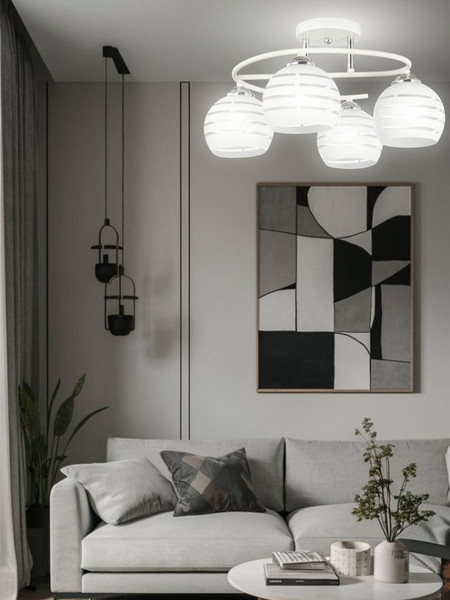 Изображение товара Люстра Aitin-Pro НПБ 02-4x60-101 / 6206/4 (белый/хром)