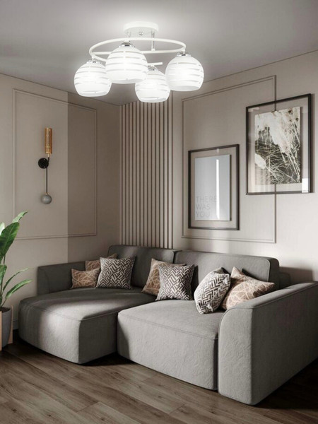 Изображение товара Люстра Aitin-Pro НПБ 02-4x60-101 / 6206/4 (белый/хром)