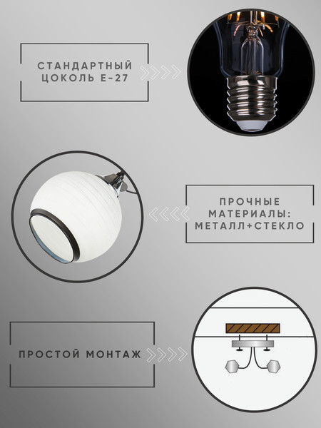 Изображение товара Потолочный светильник Aitin-Pro НПБ 02-2x60-101 / 6215/2 (черный/хром)