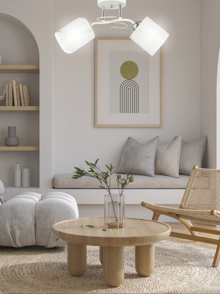 Изображение товара Потолочный светильник Aitin-Pro НПБ 02-2x60-101 / 6222/2 (белый/хром)