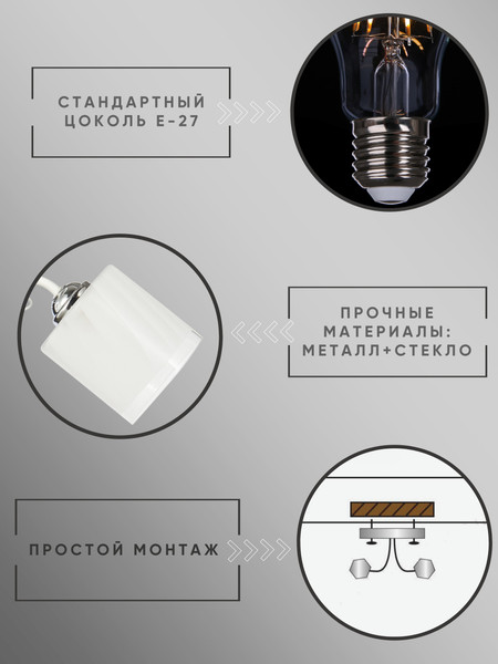 Изображение товара Потолочный светильник Aitin-Pro НПБ 02-2x60-101 / 6222/2 (белый/хром)