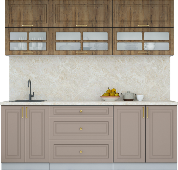 Изображение товара Кухонный гарнитур Интерлиния Мила Шато 2.2Б (дуб вотан/луна/опал светлый)