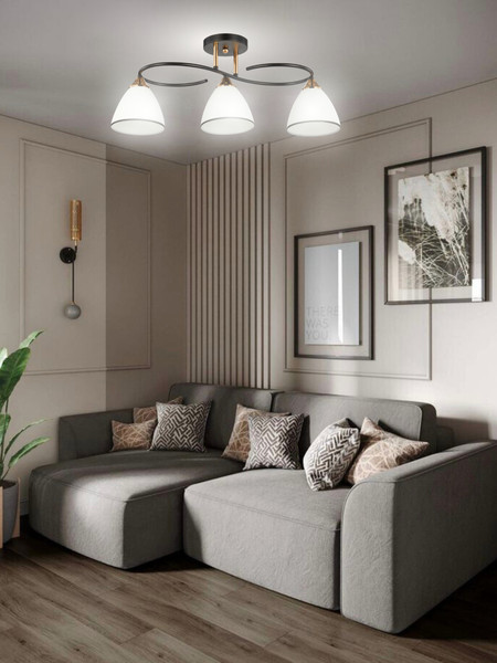 Изображение товара Люстра Aitin-Pro НПБ 02-3x60-101 / 6231/3 (черный/золото)