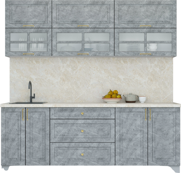 Изображение товара Кухонный гарнитур Интерлиния Мила Шато 2.2Б (керамика/керамика/опал светлый)