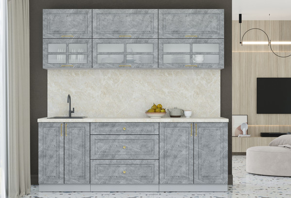 Изображение товара Кухонный гарнитур Интерлиния Мила Шато 2.2Б (керамика/керамика/опал светлый)