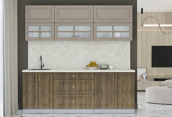 Изображение товара Кухонный гарнитур Интерлиния Мила Шато 2.2Б (луна/дуб вотан/опал светлый)