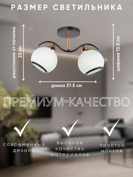 Изображение товара Светильник Aitin-Pro НПБ 02-2x60-101 / 6235/2 (черный/золото)