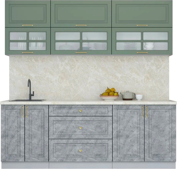 Изображение товара Кухонный гарнитур Интерлиния Мила Шато 2.2Б (мята/керамика/опал светлый)