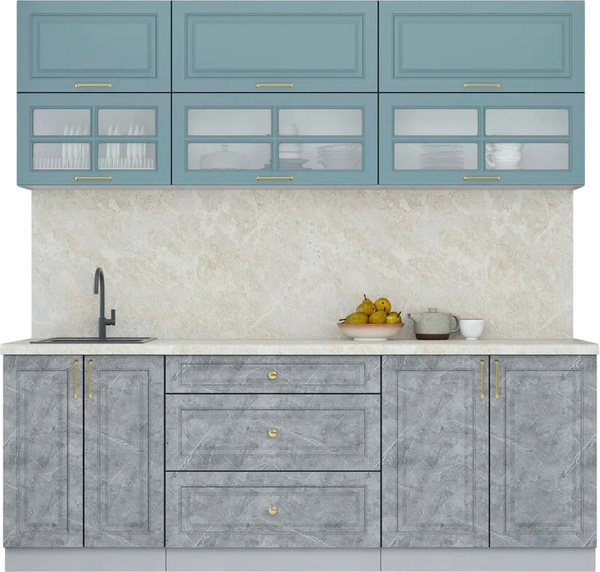 Изображение товара Кухонный гарнитур Интерлиния Мила Шато 2.2Б (океан/керамика/опал светлый)