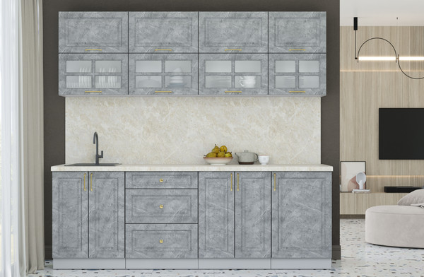 Изображение товара Кухонный гарнитур Интерлиния Мила Шато 2.3Б (керамика/керамика/опал светлый)