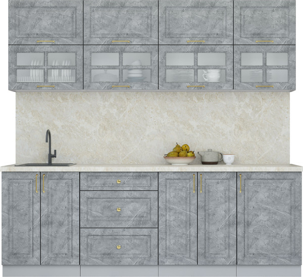 Изображение товара Кухонный гарнитур Интерлиния Мила Шато 2.3Б (керамика/керамика/опал светлый)