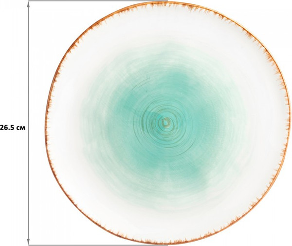 Изображение товара Тарелка столовая обеденная Elan Gallery Кантри / 760106 (бирюзовый)