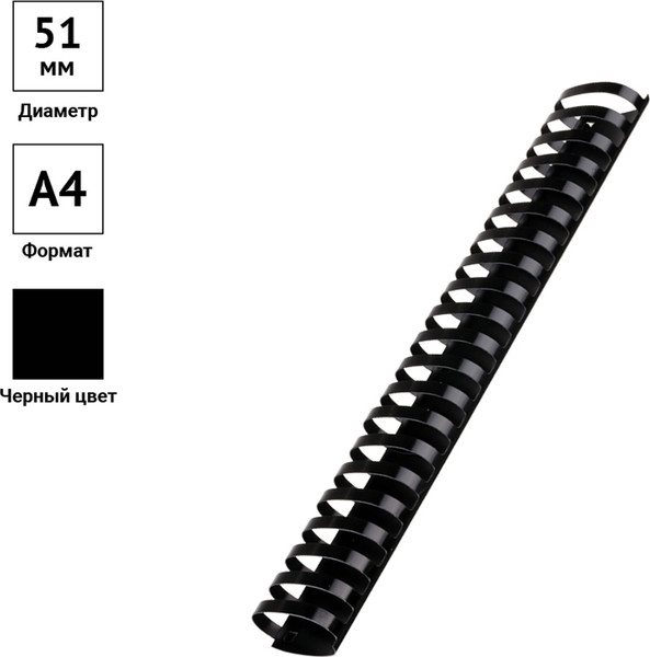 Изображение товара Пружины для переплета OfficeSpace PC7038 (50шт, черный)