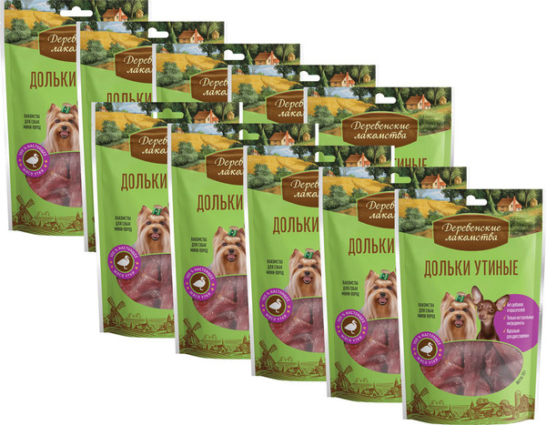 Изображение товара Набор лакомств для собак Деревенские лакомства Дольки утиные для мини-пород (10x55г)