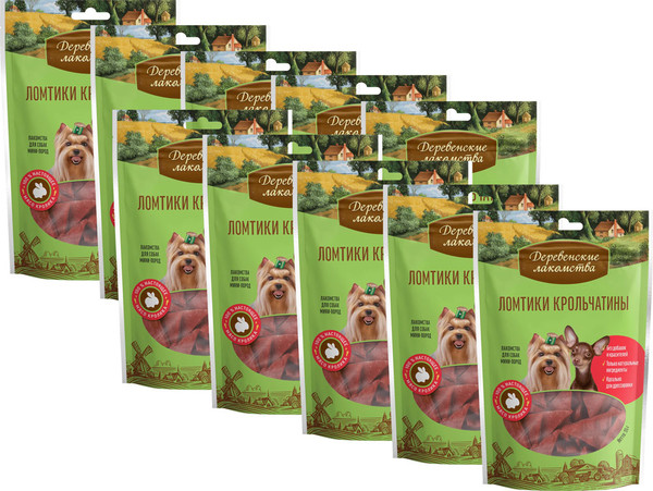 Изображение товара Набор лакомств для собак Деревенские лакомства Ломтики крольчатины (10x55г)
