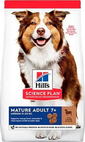 Изображение товара Сухой корм для собак Hill's Science Plan Mature Adult 7+ Medium Lamb & Rice (14кг)