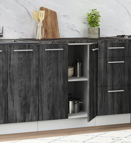 Изображение товара Кухонный гарнитур Артём-Мебель Оля СН-114 без стекла МДФ 1.6/3м   (санторини белый/санторини черный)