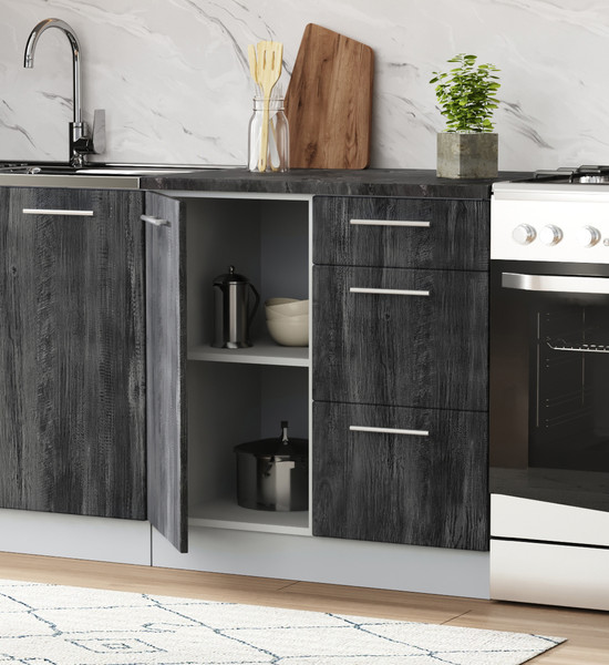 Изображение товара Кухонный гарнитур Артём-Мебель Оля СН-114 без стекла МДФ 2.0м   (санторини белый/санторини черный)