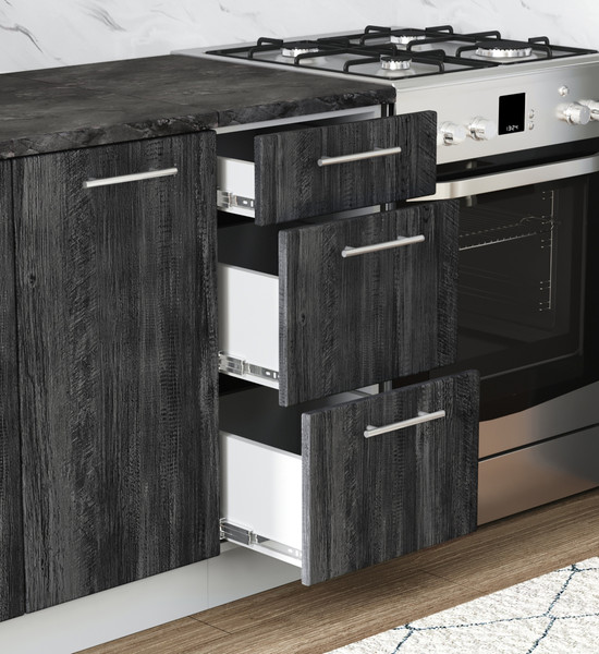 Изображение товара Кухонный гарнитур Артём-Мебель Оля СН-114 без стекла МДФ 2.0м   (санторини белый/санторини черный)