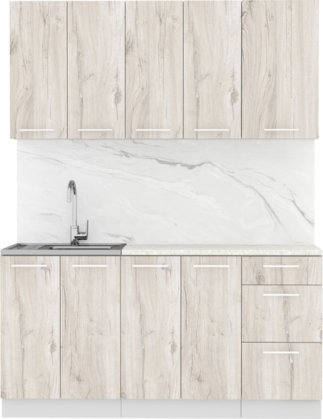 Изображение товара Кухонный гарнитур Артём-Мебель Оля СН-114 без стекла МДФ 1.6/3м (дуб флагстафф беленый)