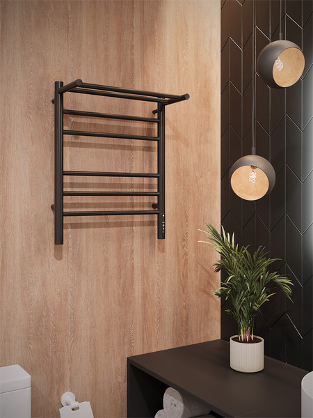 Изображение товара Полотенцесушитель электрический Terminus Аврора П6 450x600 (с полкой, quick touch, КС 9005)