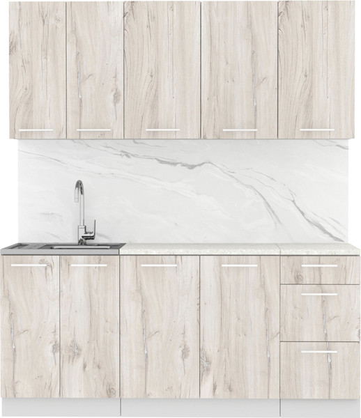 Изображение товара Кухонный гарнитур Артём-Мебель Оля СН-114 без стекла МДФ 1.8м (дуб флагстафф беленый)