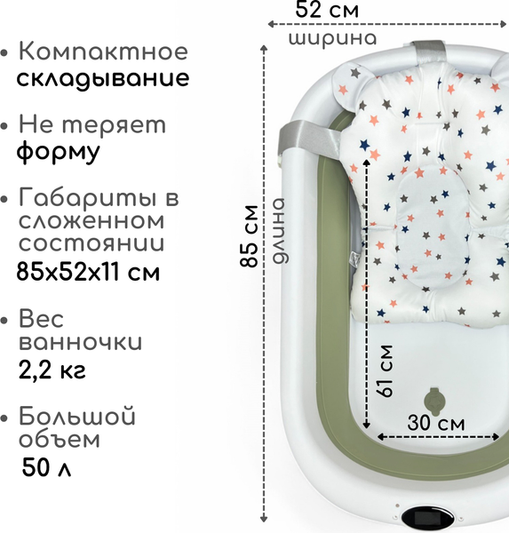 Изображение товара Ванночка детская Bubago Felice / BG 149-3 (зеленый)