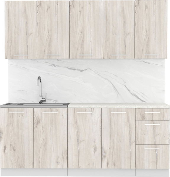 Изображение товара Кухонный гарнитур Артём-Мебель Оля СН-114 без стекла МДФ 2.0м (дуб флагстафф беленый)