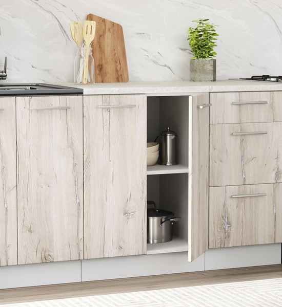 Изображение товара Кухонный гарнитур Артём-Мебель Оля СН-114 без стекла МДФ 2.2м (дуб флагстафф беленый)