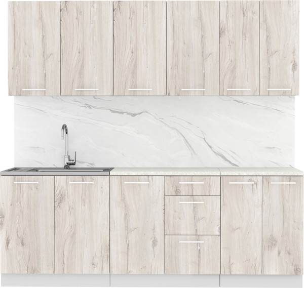 Изображение товара Кухонный гарнитур Артём-Мебель Оля СН-114 без стекла МДФ 2.2м (дуб флагстафф беленый)