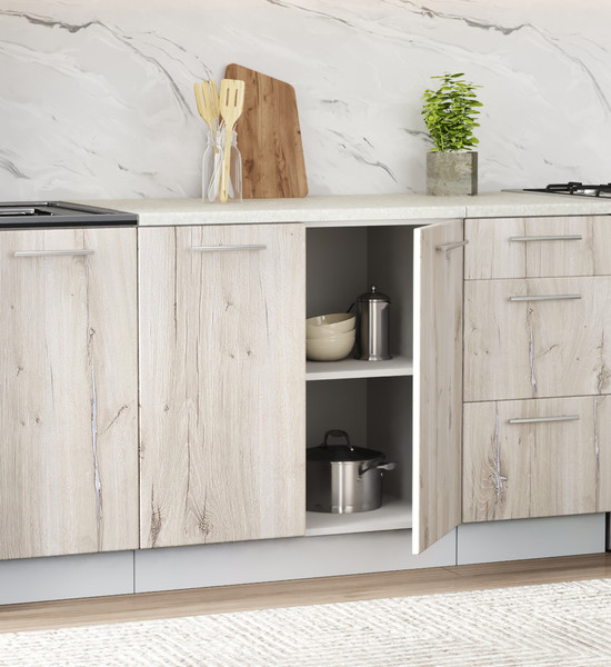 Изображение товара Кухонный гарнитур Артём-Мебель Оля СН-114 без стекла МДФ 2.6м   (дуб флагстафф беленый)