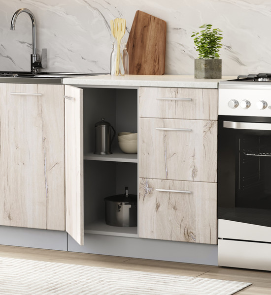 Изображение товара Кухонный гарнитур Артём-Мебель Оля СН-114 без стекла МДФ 2.6м   (дуб флагстафф беленый)