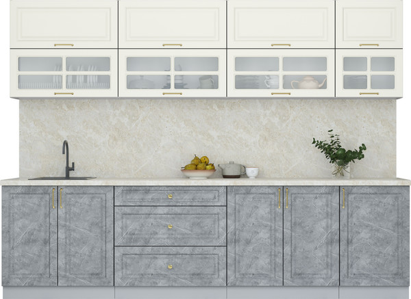 Изображение товара Кухонный гарнитур Интерлиния Мила Шато 2.9Б (белый/керамика/опал светлый)