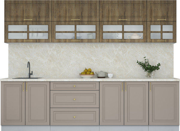 Изображение товара Кухонный гарнитур Интерлиния Мила Шато 2.9Б (дуб вотан/луна/опал светлый)